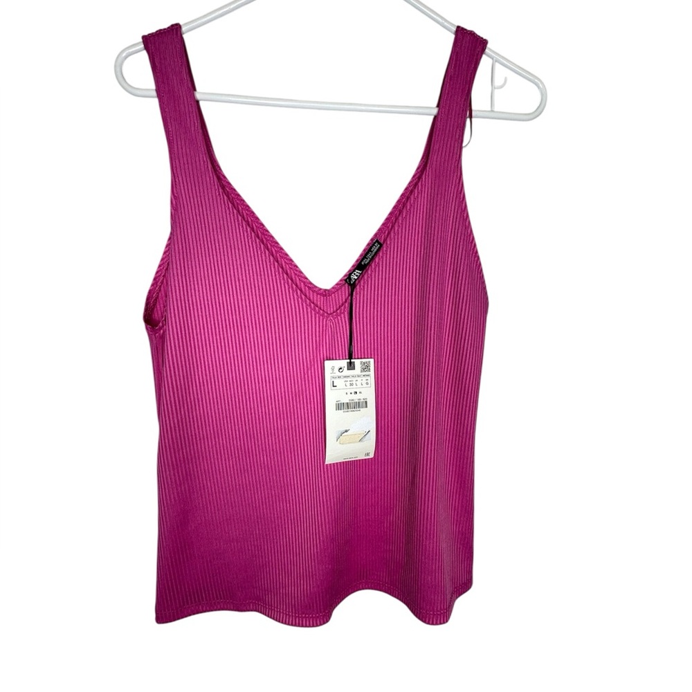 Zara Fuchsia Ribbed Top